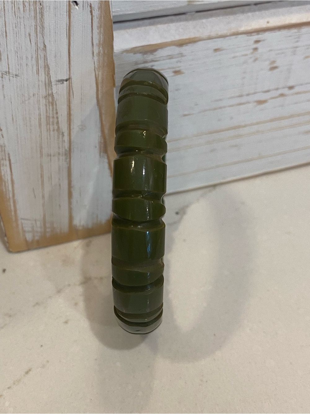Olive Green Bakelite Bracelet